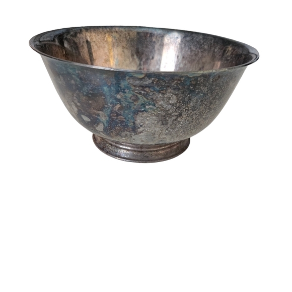 Vintage Silver Patina Pedestal Bowl, Paul Revere Reproduction Oneida Silversmith - Picture 2 of 5